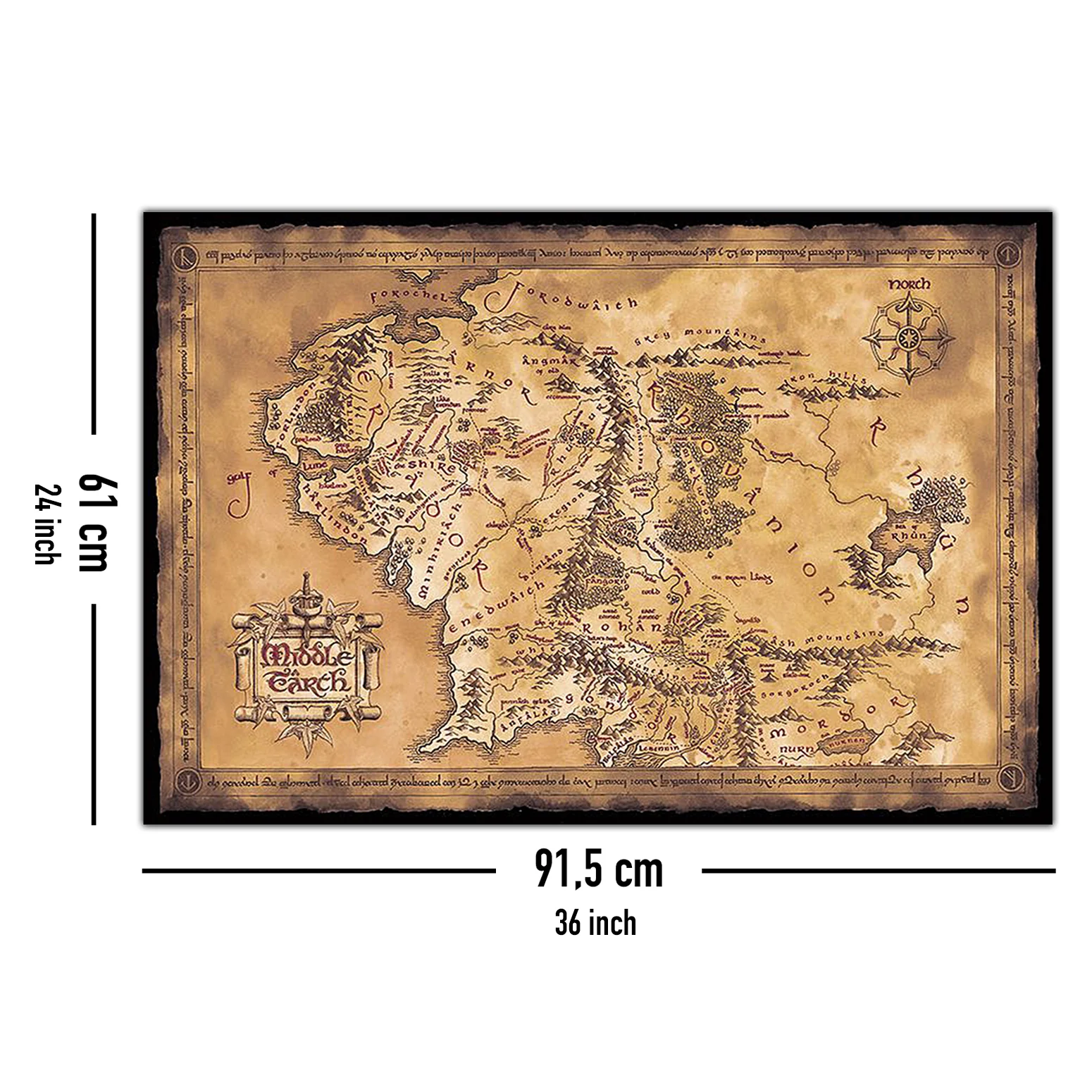 Herr der Ringe Poster Karte von Mittelerde (Dark) - Image 10